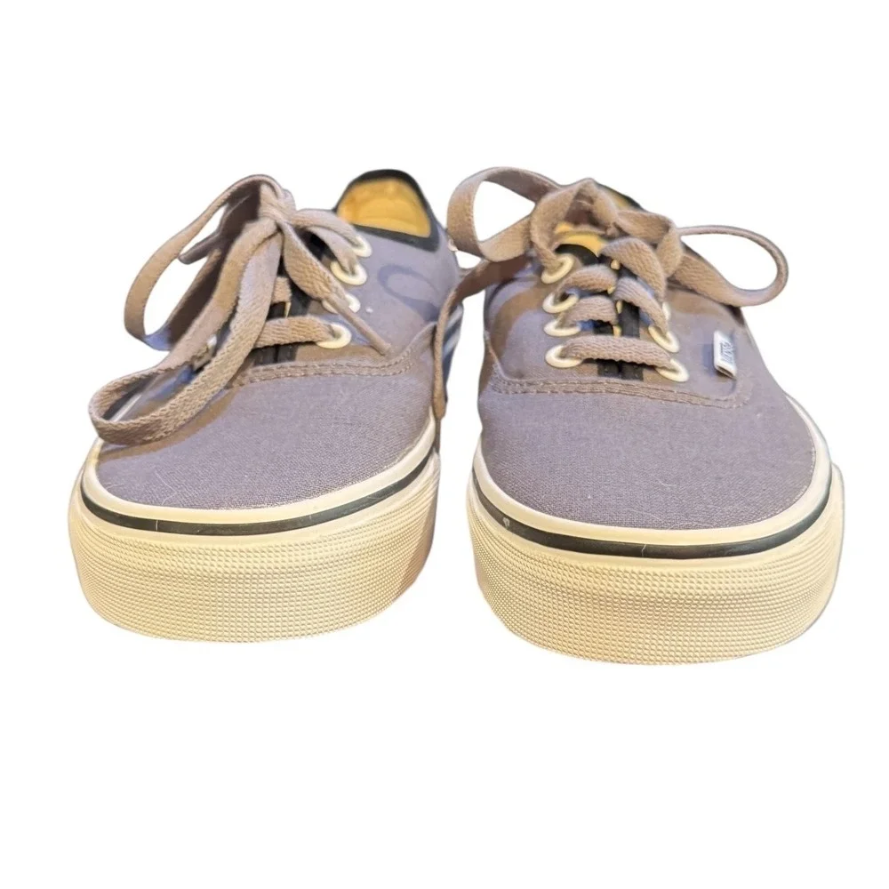 Vans Authentic Customs Grey Canvas Low Top Skate Shoes Sneakers Men 7 Women 8.5
